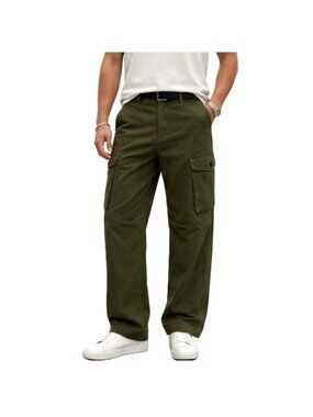 Zara Men’s Utility cargo pants Relaxed Fit Green 29x29 NWT